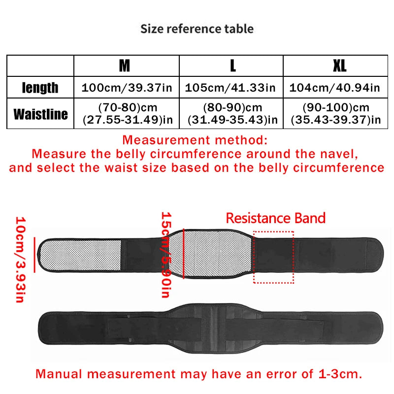 Adjustable Magnets Self-Heating Magnetic Therapy Back And Waist Support Belt Massage Sports Protector Lumbar Brace Band SleepClear