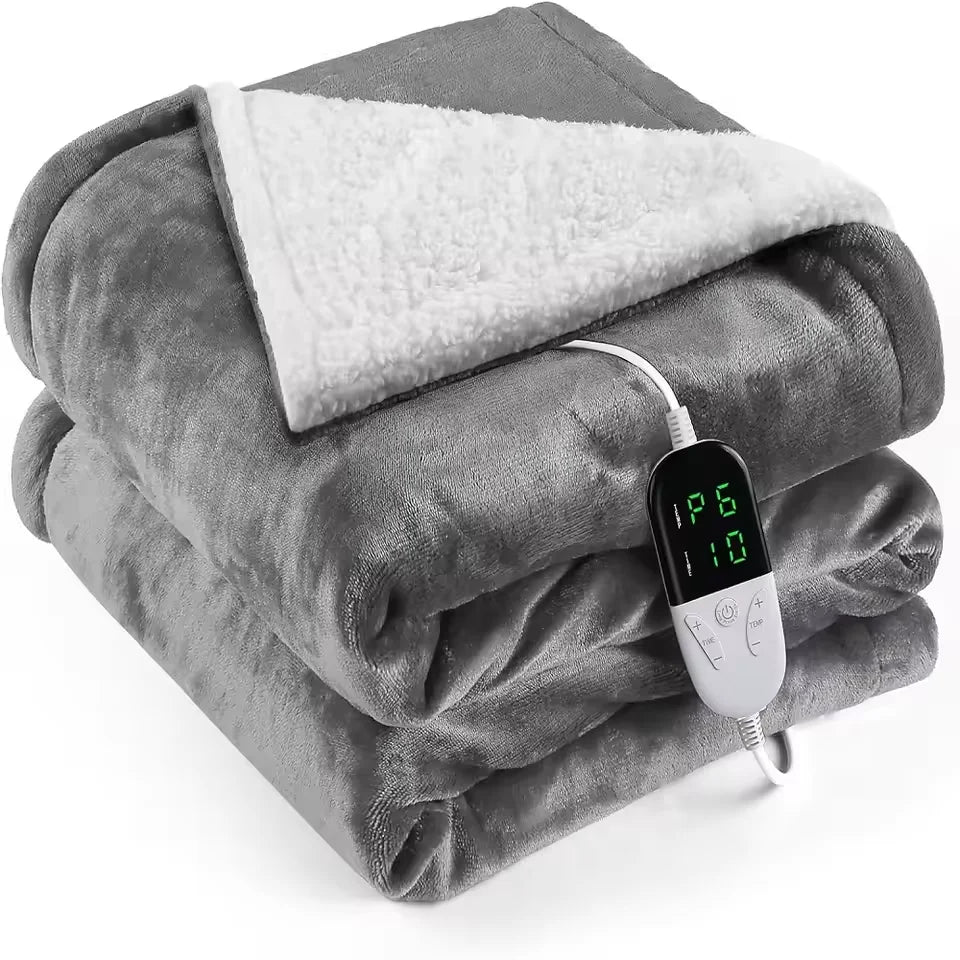 Electric Blanket Winter Fleece Heated Blanket Body Warmer Velvet Thermal Blanket Automatic Thermostat Heated Mattress For Bed SleepClear