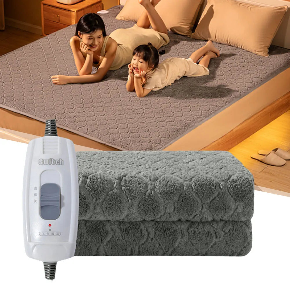 Electric Blanket Winter Fleece Heated Blanket Body Warmer Velvet Thermal Blanket Automatic Thermostat Heated Mattress For Bed SleepClear