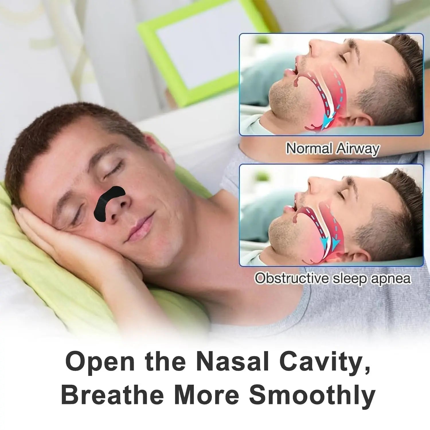 Anti Snoring Nose Strips for Breathing Correction Physical Expansion Breathable Nasal Patch Better Sleep Anti-Snoring Nasal Stri SleepClear