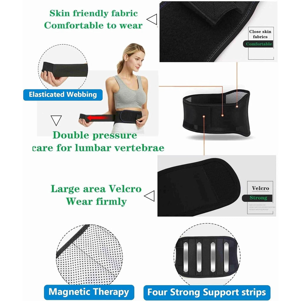 Adjustable Magnets Self-Heating Magnetic Therapy Back And Waist Support Belt Massage Sports Protector Lumbar Brace Band SleepClear