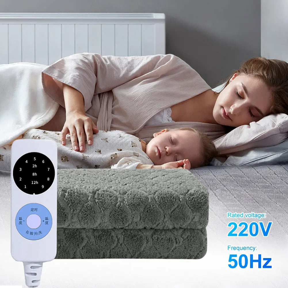 Electric Blanket Winter Fleece Heated Blanket Body Warmer Velvet Thermal Blanket Automatic Thermostat Heated Mattress For Bed SleepClear