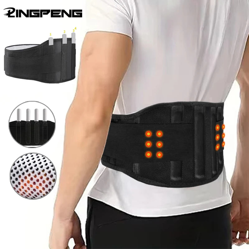 Adjustable Magnets Self-Heating Magnetic Therapy Back And Waist Support Belt Massage Sports Protector Lumbar Brace Band SleepClear